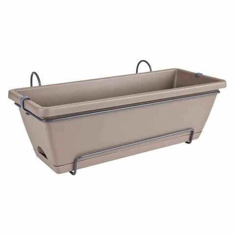 Blumenkasten >Barcelona< in taupe, Kunststoff - 50x17,6x20cm (BxHxT)