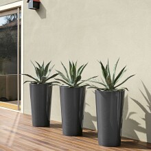 Übertopf >TUIT< in anthrazit, Polypropylen - 33x61x33x33cm (BxHxTxD)