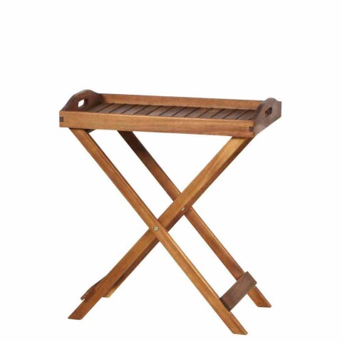 Tabletttisch >ASTORIA< in geölt, Akazienholz  - 60x66,5x40,5cm (BxHxT)