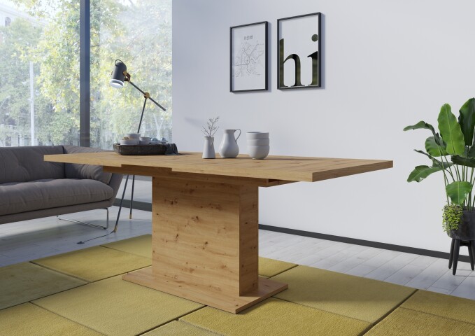 Kulissentisch >LUCI< ausziehbar bis 200cm, in Artisan Eiche Dekor - 160/200x76x90cm (BxHxT)