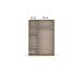 Drehtürenschrank >Voyager< 3 Türen, 4 Böden, 1 Stange, Front grau metallic / Spiegel, Korpus Eiche Artisan Dekor - 140x194x53cm B/H/T