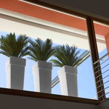 Pflanzkübel >Duo Quadro< in weiß, Kunststoff - 37x80x37cm (BxHxT)