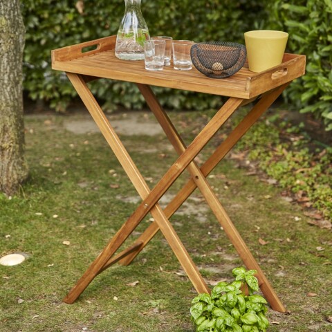 Tabletttisch >MINERA< in natur geölt, Akazienholz