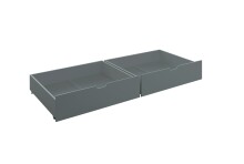 Etagenbett >Moritz / Eddie< mit 2er-Schubkasten, 2 in 1 – Doppelhochbett oder einzeln stellbar, Kiefer Massivholz grau - 207x140x97cm (BxHxT)
