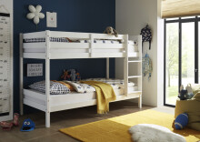 Etagenbett >Moritz / Eddie< mit 2er-Schubkasten, 2 in 1 – Doppelhochbett oder einzeln stellbar, Kiefer Massivholz weiss - 207x140x97cm (BxHxT)
