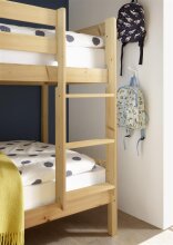 Etagenbett >Moritz / Eddie< mit 2er-Schubkasten, 2 in 1 – Doppelhochbett oder einzeln stellbar, Kiefer Massivholz natur lackiert - 207x140x97 (BxHxT)
