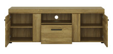 Wohnwand >Cortina< (3-teilig) in Grandson Eiche Dekor - 215x195x41 (BxHxT)