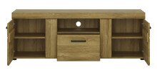 Wohnwand >Cortina< (3-teilig) in Grandson Eiche Dekor - 215x195x41 (BxHxT)