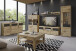 Wohnwand >Grano< (3-teilig) in Viking Eiche Dekor - 215x195x41 (BxHxT)
