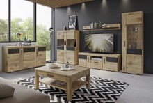 Wohnwand >Grano< (3-teilig) in Viking Eiche Dekor - 259x170x41 (BxHxT)