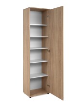 Garderobenschrank >Andy< 1 Tür, 5 Böden, in Sonoma Eiche Dekor - 50x187x34cm (BxHxT)