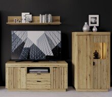 Wohnwand >Delamar< (3-teilig) in Coast Evoke Eiche...