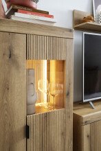 Wohnwand >Delamar< (3-teilig) in Coast Evoke Eiche Dekor - 208x197x40 (BxHxT)