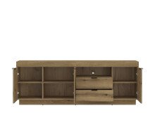 Wohnwand >Delamar< (3-teilig) in Coast Evoke Eiche Dekor - 266x165x40 (BxHxT)