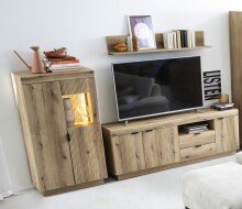 Wohnwand >Delamar< (3-teilig) in Coast Evoke Eiche...