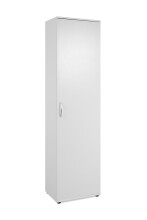 Garderobenschrank >Andy< 1 Tür, 5 Böden, in Weiß - 50x187x34cm (BxHxT)