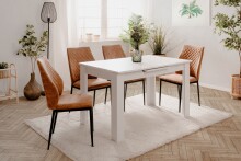 Kulissentisch >Birmingham< ausziehbar bis 165cm, in Weiß - 125/165x75x80cm (BxHxT)