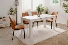 Kulissentisch >Birmingham< ausziehbar bis 200cm, in Weiß - 160/200x75x80cm (BxHxT)