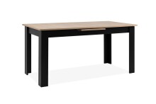 Kulissentisch >Birmingham< ausziehbar bis 200cm, in Artisan Eiche Dekor / Schwarz - 160/200x75x80 (BxHxT)