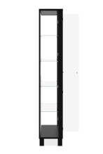 Glasvitrine >Albi< 2 Türen, Spiegelrückwand, Klar-Glas / Schwarz - 62x189x33cm (BxHxT)