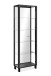 Glasvitrine >Albi< 2 Türen, Spiegelrückwand, Klar-Glas / Schwarz - 62x189x33cm (BxHxT)