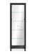 Glasvitrine >Albi< 2 Türen, Spiegelrückwand, Klar-Glas / Schwarz - 62x189x33cm (BxHxT)
