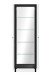 Glasvitrine >Albi< 2 Türen, Spiegelrückwand, Klar-Glas / Schwarz - 62x189x33cm (BxHxT)
