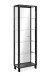 Glasvitrine >Albi< 2 Türen, Spiegelrückwand, Klar-Glas / Schwarz - 62x189x33cm (BxHxT)