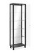 Glasvitrine >Albi< 2 Türen, Spiegelrückwand, Klar-Glas / Schwarz - 62x189x33cm (BxHxT)