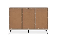 Sideboard >Arona< 2 Türen, 3 Schubladen, 4 Böden, in Sand / Schwarz - 135x90x38cm (BxHxT)