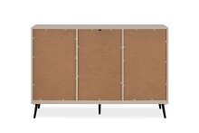 Sideboard >Arona< 2 Türen, 3 Schubladen, 4 Böden, in Sand / Schwarz - 135x90x38cm (BxHxT)