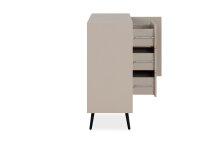 Sideboard >Arona< 2 Türen, 3 Schubladen, 4 Böden, in Sand / Schwarz - 135x90x38cm (BxHxT)