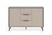 Sideboard >Arona< 2 Türen, 3 Schubladen, 4 Böden, in Sand / Schwarz - 135x90x38cm (BxHxT)