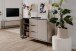 Sideboard >Arona< 2 Türen, 3 Schubladen, 4 Böden, in Sand / Schwarz - 135x90x38cm (BxHxT)