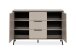 Sideboard >Arona< 2 Türen, 3 Schubladen, 4 Böden, in Sand / Schwarz - 135x90x38cm (BxHxT)