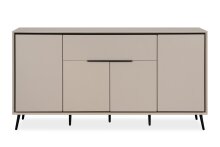 Sideboard >Arona< 4 Türen, 1 Schublade, 6 Böden, in Sand / Schwarz - 175x90x38cm (BxHxT)