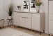 Sideboard >Arona< 4 Türen, 1 Schublade, 6 Böden, in Sand / Schwarz - 175x90x38cm (BxHxT)