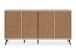 Sideboard >Arona< 4 Türen, 1 Schublade, 6 Böden, in Sand / Schwarz - 175x90x38cm (BxHxT)