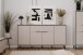 Sideboard >Arona< 4 Türen, 1 Schublade, 6 Böden, in Sand / Schwarz - 175x90x38cm (BxHxT)