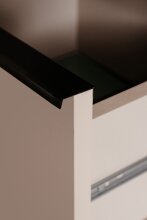 Highboard >Arona< 4 Türen, 2 Schubladen, 4 Böden, in Sand / Schwarz - 90x140x38cm (BxHxT)