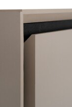 Highboard >Arona< 4 Türen, 2 Schubladen, 4 Böden, in Sand / Schwarz - 90x140x38cm (BxHxT)