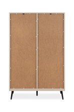 Highboard >Arona< 4 Türen, 2 Schubladen, 4 Böden, in Sand / Schwarz - 90x140x38cm (BxHxT)