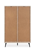 Highboard >Arona< 4 Türen, 2 Schubladen, 4 Böden, in Sand / Schwarz - 90x140x38cm (BxHxT)