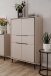 Highboard >Arona< 4 Türen, 2 Schubladen, 4 Böden, in Sand / Schwarz - 90x140x38cm (BxHxT)