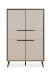 Highboard >Arona< 4 Türen, 2 Schubladen, 4 Böden, in Sand / Schwarz - 90x140x38cm (BxHxT)
