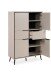 Highboard >Arona< 4 Türen, 2 Schubladen, 4 Böden, in Sand / Schwarz - 90x140x38cm (BxHxT)