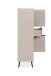 Highboard >Arona< 4 Türen, 2 Schubladen, 4 Böden, in Sand / Schwarz - 90x140x38cm (BxHxT)