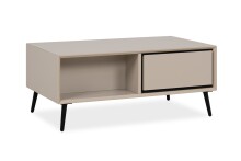 Couchtisch >Arona< 2 Schubladen, 2 Fächer, in Sand / Schwarz - 94x40x55cm (BxHxT)