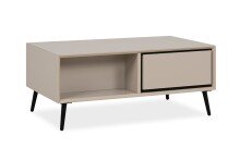 Couchtisch >Arona< 2 Schubladen, 2 Fächer, in Sand / Schwarz - 94x40x55cm (BxHxT)