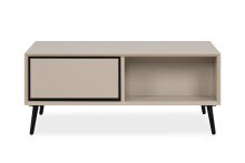 Couchtisch >Arona< 2 Schubladen, 2 Fächer, in Sand / Schwarz - 94x40x55cm (BxHxT)